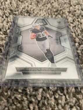 Panini Silver and Black Brock Bowers Rookie Panini Football Card #313